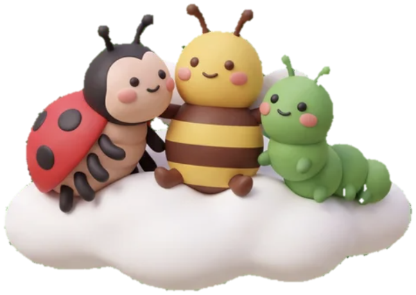Buhgs characters on a cloud